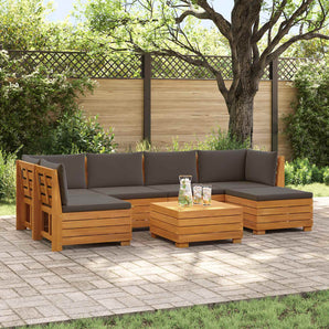 7 buc. Set de canapele de exterior Lemn Solid de Acacia Maro