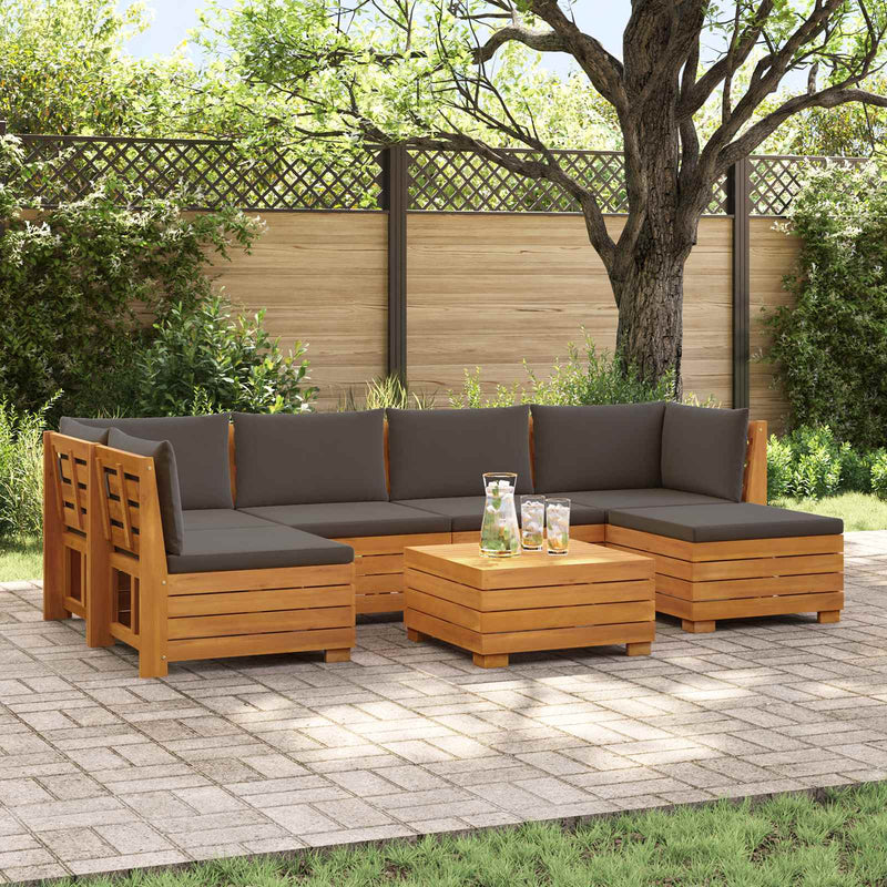 7 buc. Set de canapele de exterior Lemn Solid de Acacia Maro