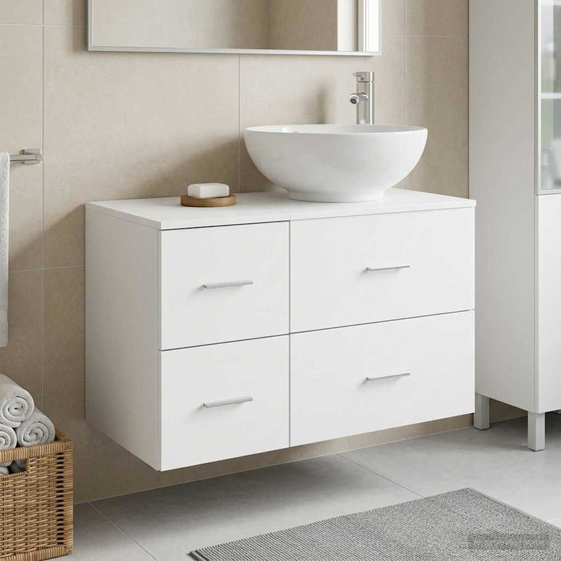 Set de mobilier pentru baie 2 buc. Alb Lemn prelucrat