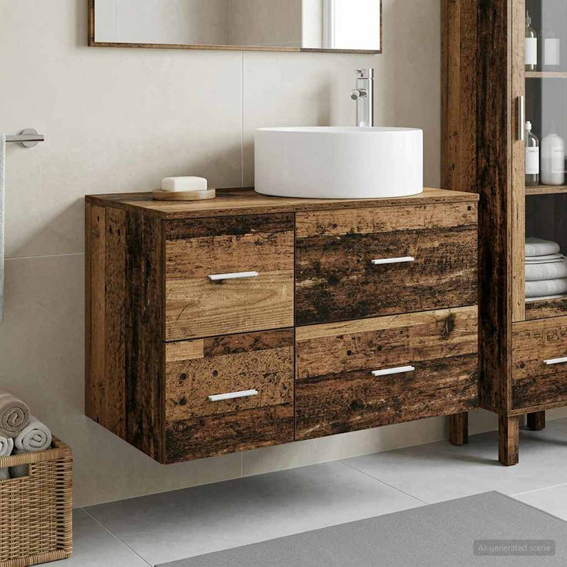 Set de mobilier pentru baie 2 buc. Lemn vechi Lemn prelucrat