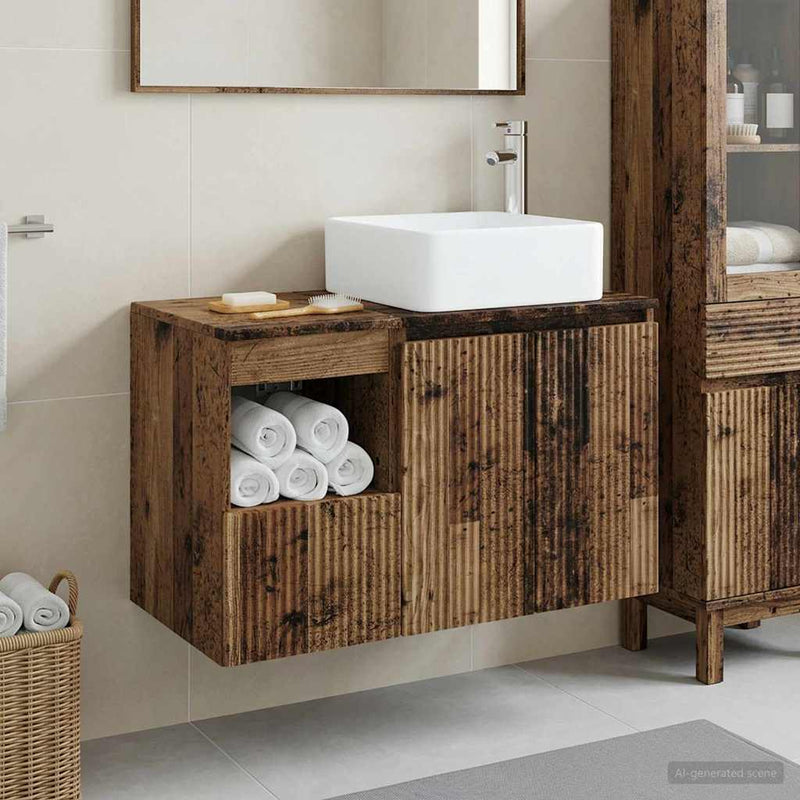 Set de mobilier pentru baie 2 buc. Lemn vechi Lemn prelucrat