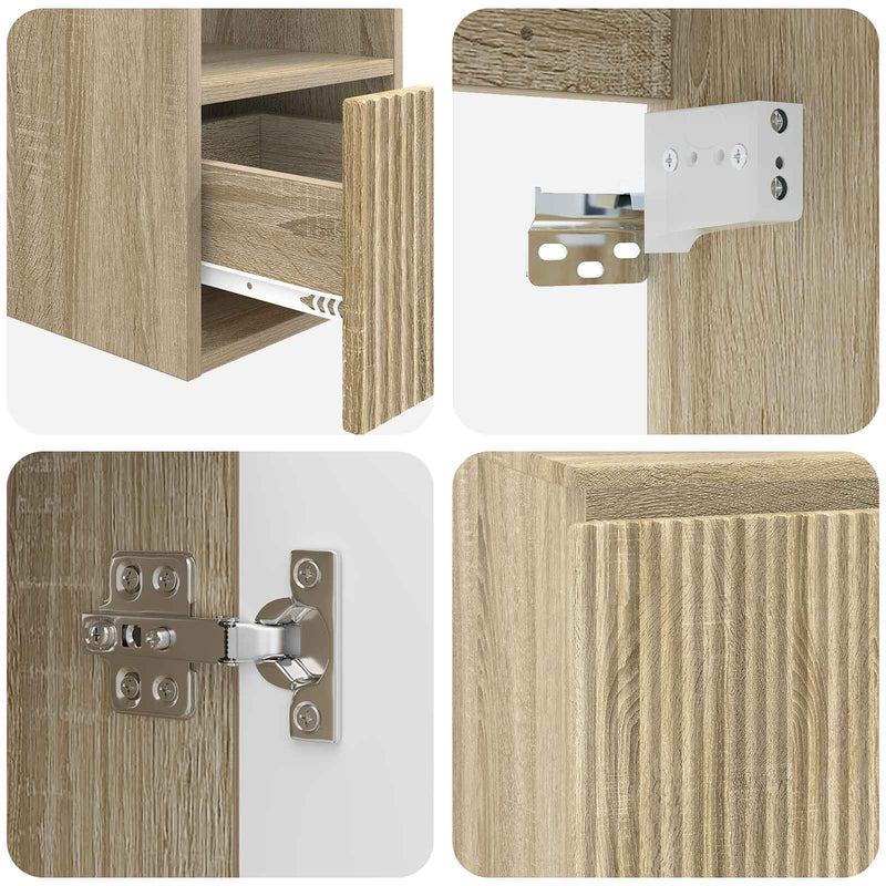 Set de mobilier pentru baie 2 buc. Stejar Sonoma Lemn prelucrat