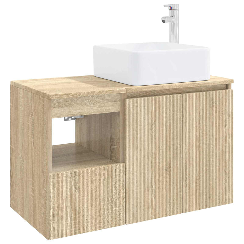 Set de mobilier pentru baie 2 buc. Stejar Sonoma Lemn prelucrat