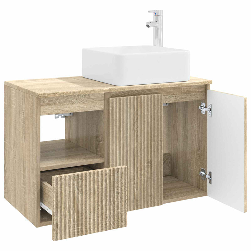 Set de mobilier pentru baie 2 buc. Stejar Sonoma Lemn prelucrat