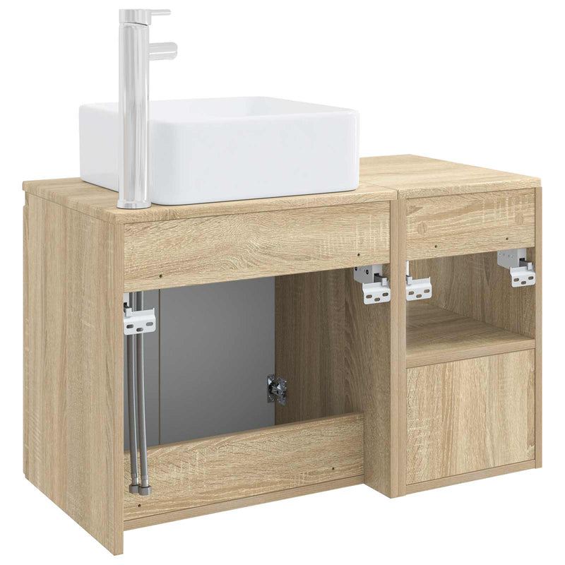 Set de mobilier pentru baie 2 buc. Stejar Sonoma Lemn prelucrat