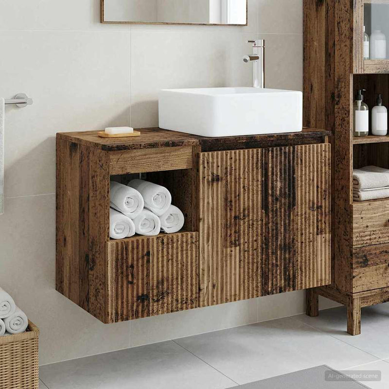 Set de mobilier pentru baie 2 buc. Lemn vechi Lemn prelucrat