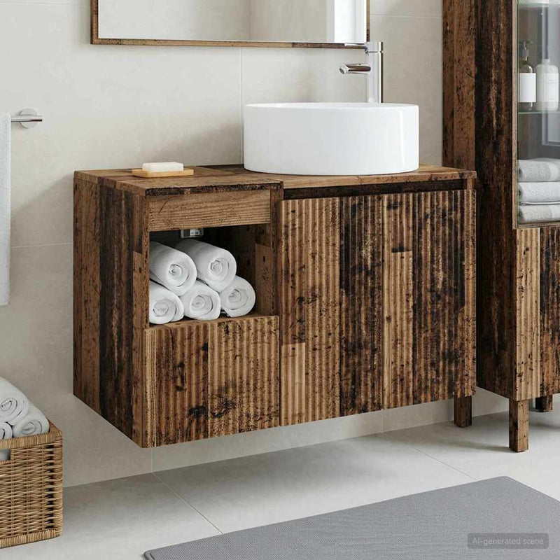Set de mobilier pentru baie 2 buc. Lemn vechi Lemn prelucrat