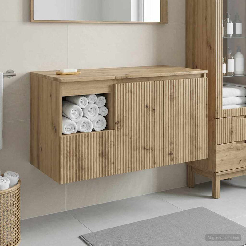 Set de mobilier pentru baie 2 buc. Stejar Artizanal