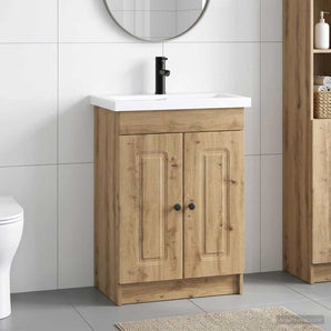 Set de mobilier pentru baie Stejar Artizanal 56 x 37,5 x 81 cm