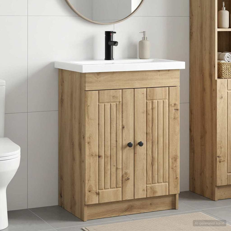 Set de mobilier pentru baie Stejar Artizanal