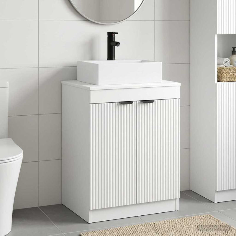 Set de mobilier pentru baie Alb Lemn prelucrat
