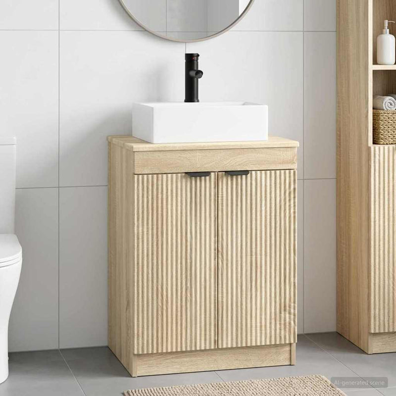 Set de mobilier pentru baie Stejar Sonoma Lemn prelucrat