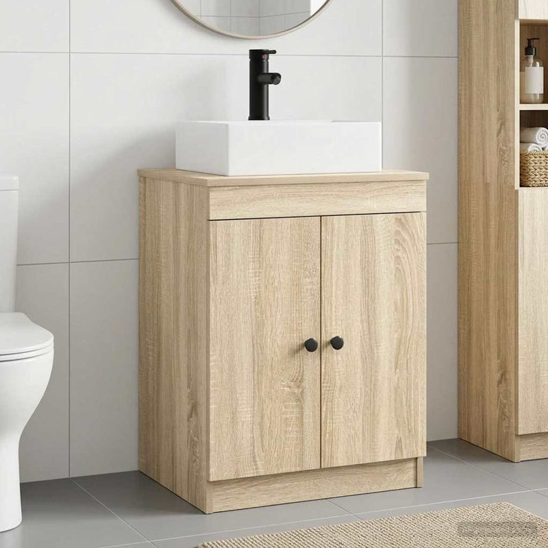 Set de mobilier pentru baie Stejar Sonoma Lemn prelucrat