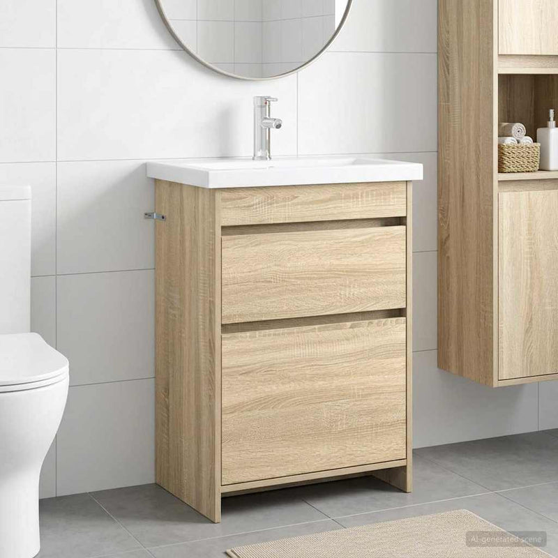 Set de mobilier pentru baie Stejar Sonoma 61 x 40 x 84,5 cm