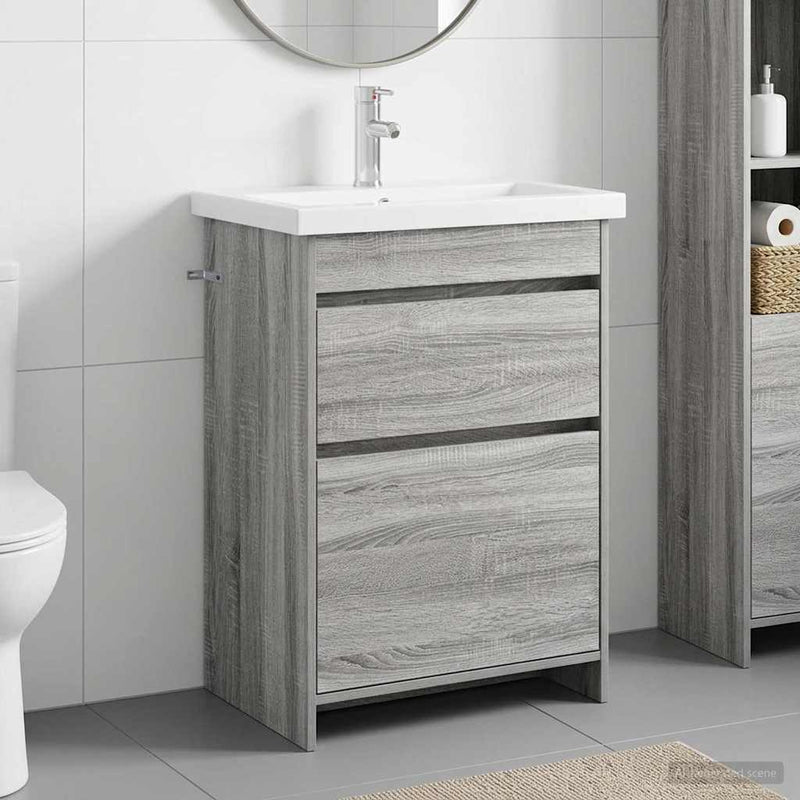 Set de mobilier pentru baie Sonoma gri 61 x 40 x 84,5 cm