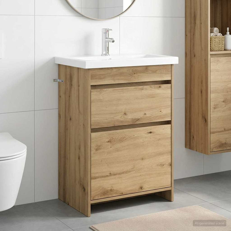 Set de mobilier pentru baie Stejar Artizanal 61 x 40 x 84,5 cm