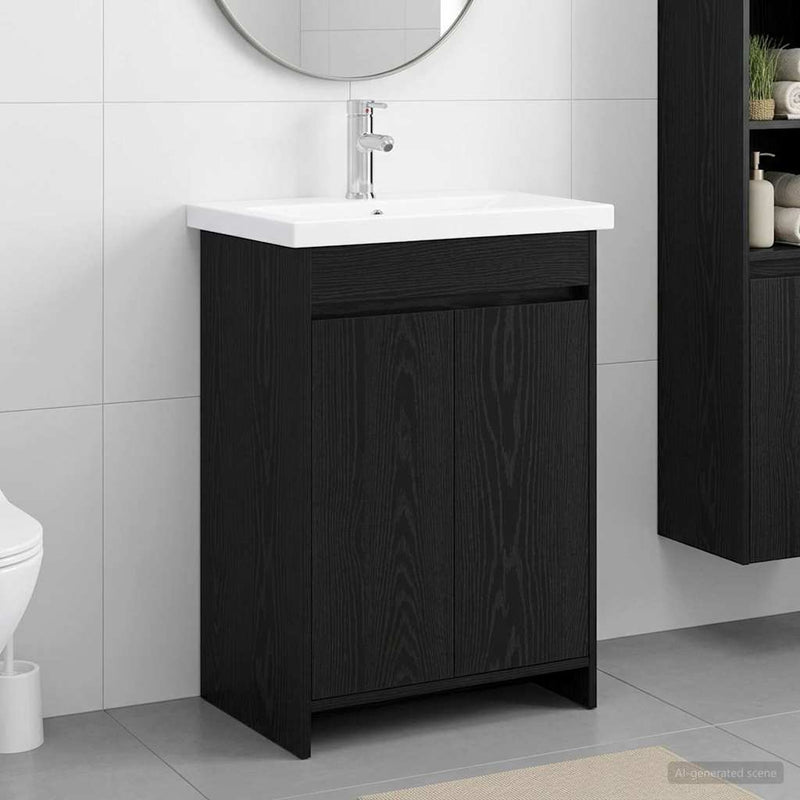 Set de mobilier pentru baie Stejar Negru 61 x 40 x 84,5 cm