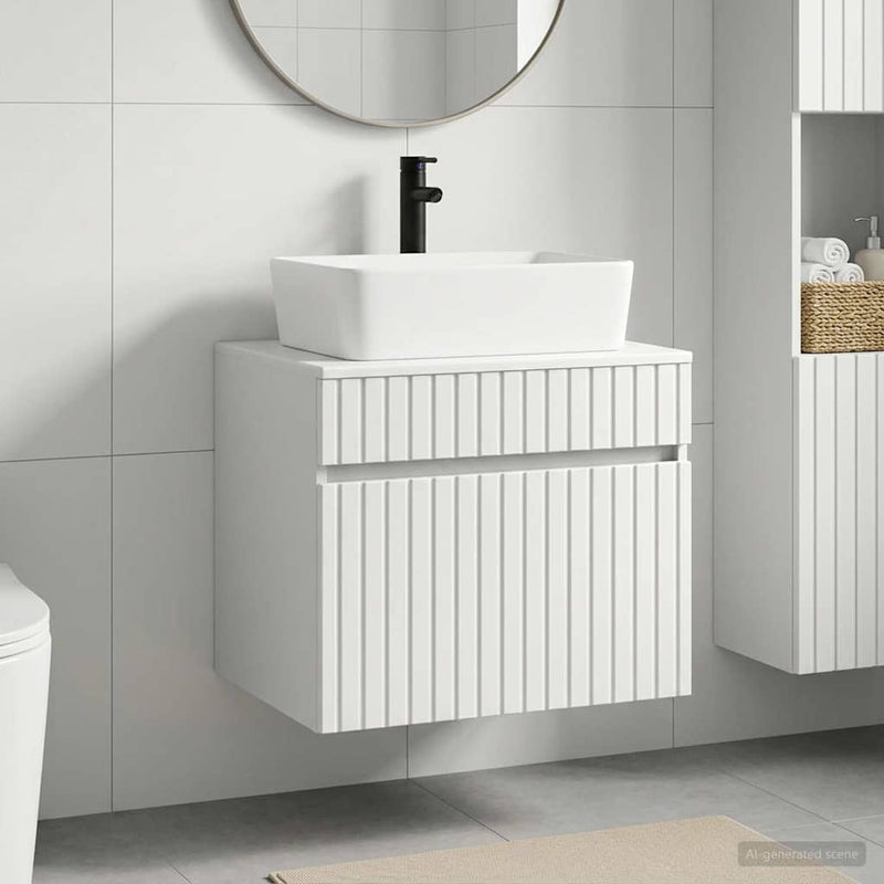 Set de mobilier pentru baie Alb Lemn prelucrat
