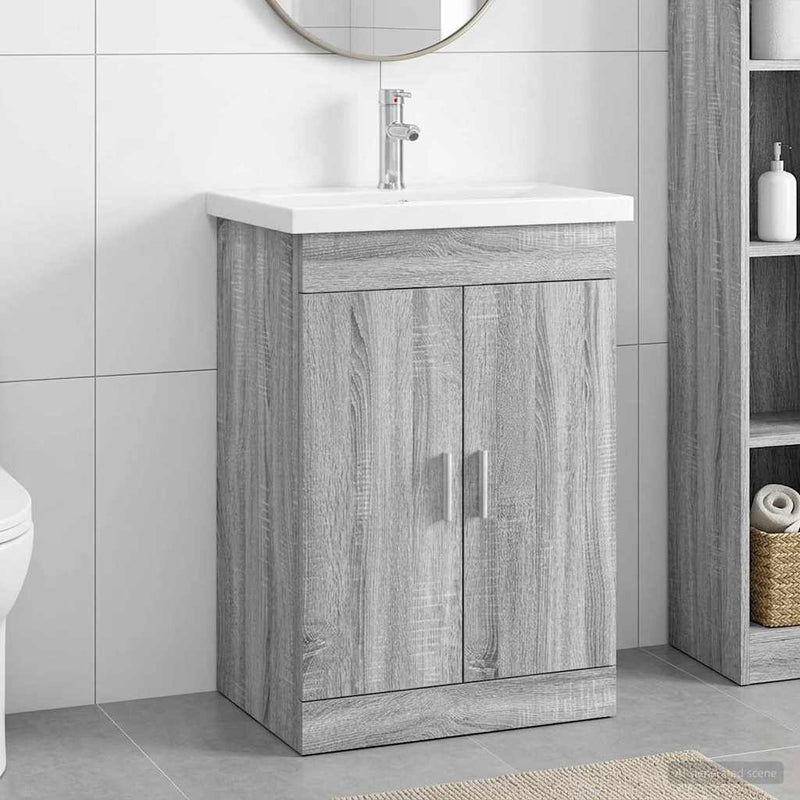 Set de mobilier pentru baie Sonoma gri 61 x 40 x 84,5 cm