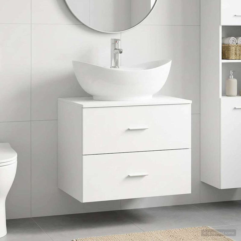 Set de mobilier pentru baie Alb Lemn prelucrat