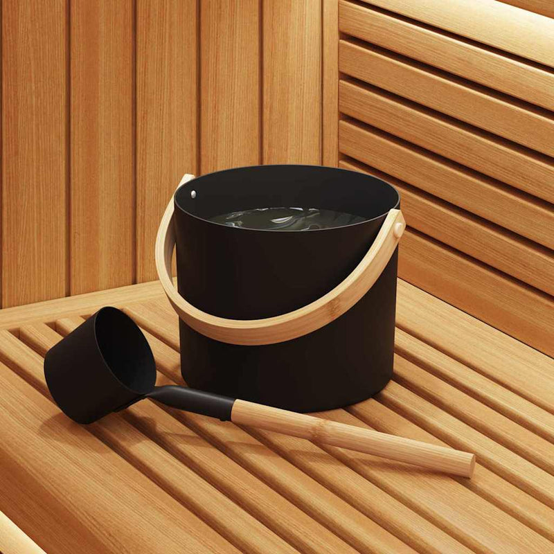 Set de accesorii pentru saună 2 buc. Negru