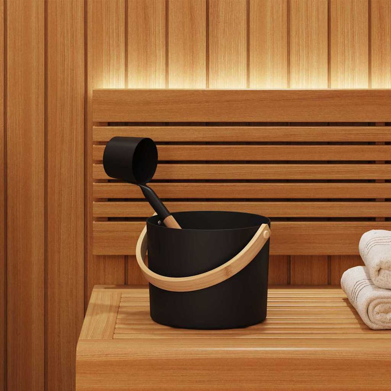 Set de accesorii pentru saună 2 buc. Negru