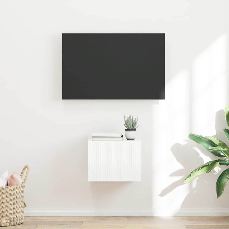 Dulap TV de perete 39 x 31 x 29,5 cm Alb Lucios Lemn prelucrat