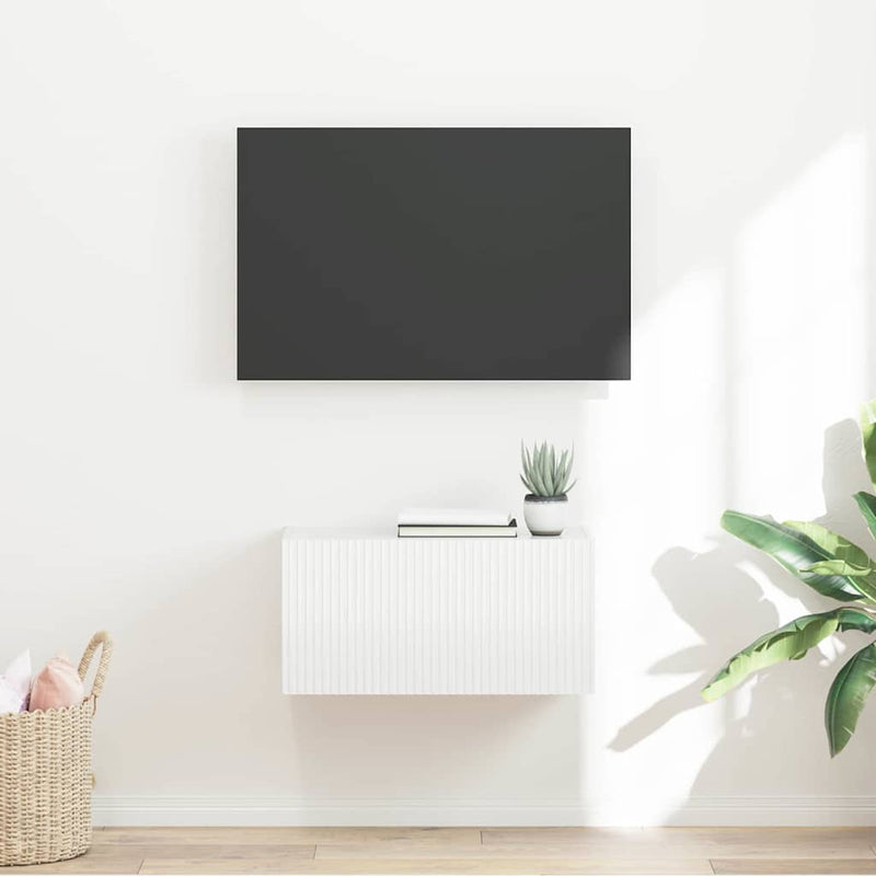 Dulap TV de perete 60 x 31 x 29,5 cm Alb Lucios Lemn prelucrat