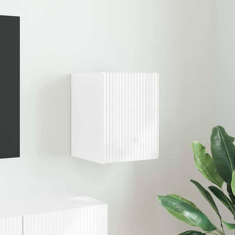 Dulap TV de perete 30 x 31 x 40 cm Alb Lucios Lemn prelucrat