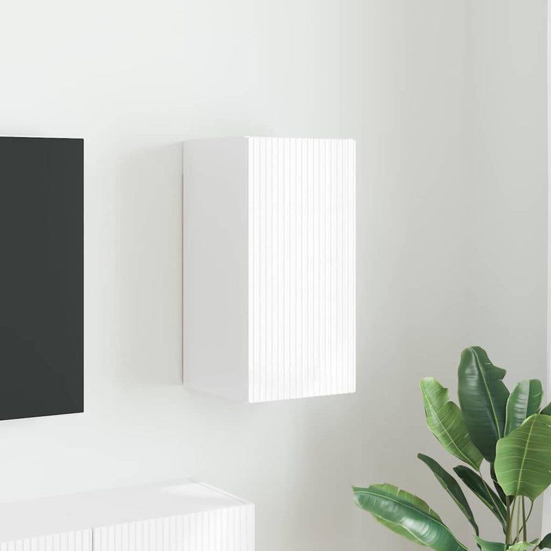Dulap TV de perete 30 x 31 x 60 cm Alb Lucios Lemn prelucrat