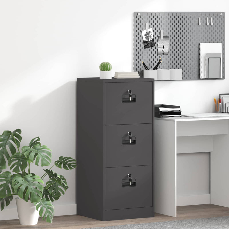 Dulap pentru Fișiere cu sertar Negru 45,5 x 42 x 106,5 cm
