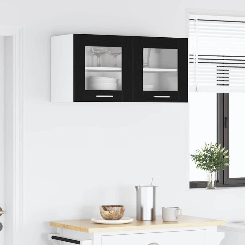 Dulap suspendat Stejar negru și Alb 80 x 31 x 40 cm