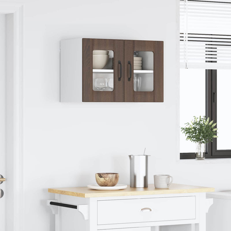Dulap de sticlă pentru perete LUCCA Stejar maro 60 x 31 x 40 cm