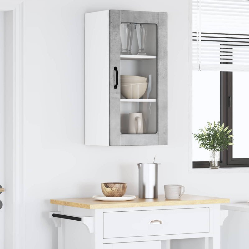Dulap de sticlă pentru perete LUCCA Gri Beton 40 x 31 x 80 cm