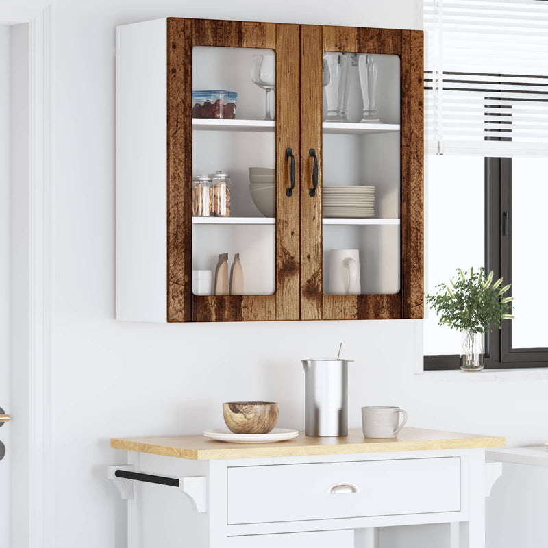 Dulap de sticlă pentru perete LUCCA Lemn vechi 80 x 31 x 80 cm