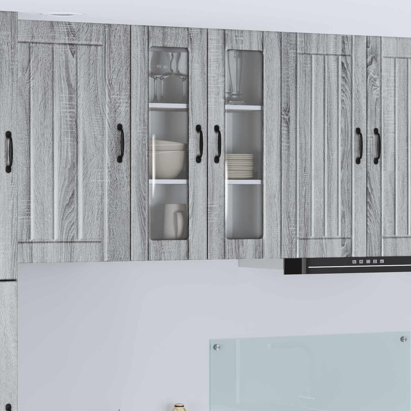 Dulap de sticlă pentru perete LUCCA Sonoma gri 60 x 31 x 80 cm