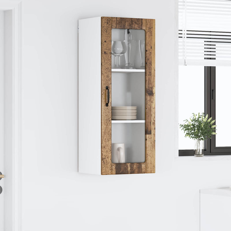 Dulap de sticlă pentru perete LUCCA Lemn vechi 40 x 31 x 100 cm