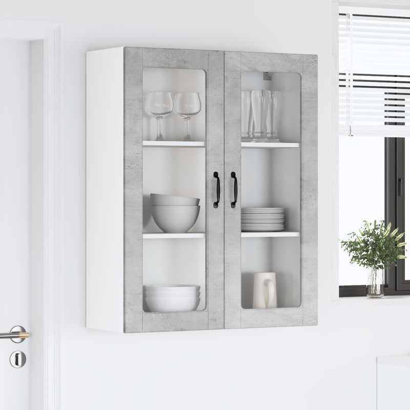 Dulap de sticlă pentru perete LUCCA Gri Beton 80 x 31 x 100 cm
