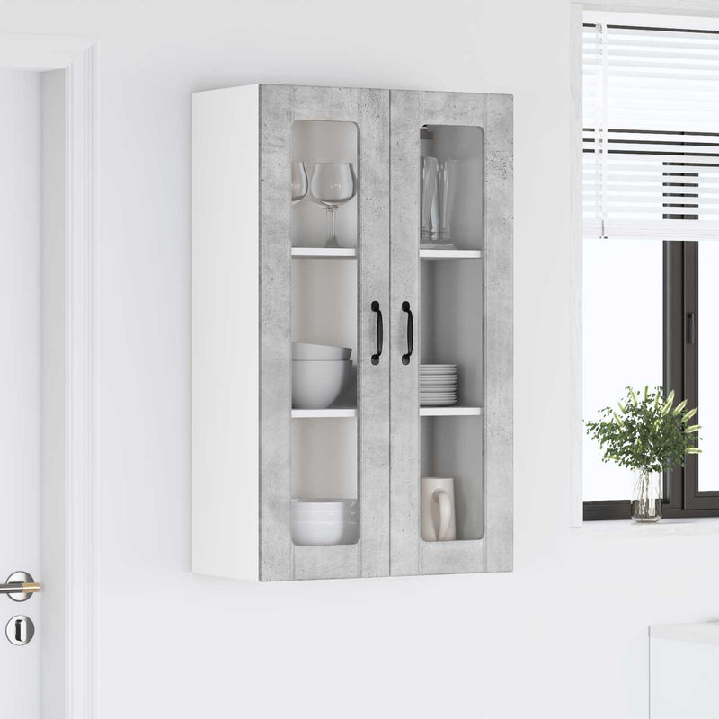 Dulap de sticlă pentru perete LUCCA Gri Beton 60 x 31 x 100 cm