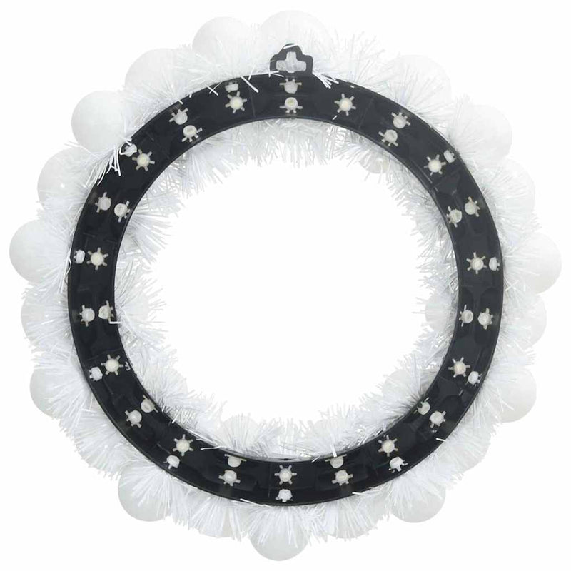 Coronite cu bile de Craciun 2 buc. Alb 33 x 33 x 7 cm