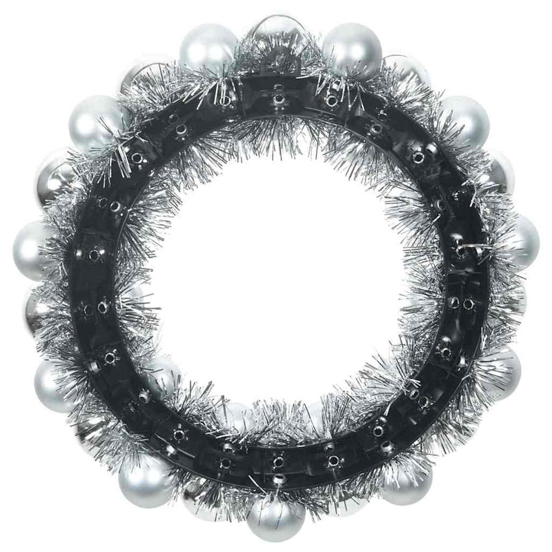 Coronite cu bile de Craciun 2 buc. Argintiu 33 x 33 x 7 cm