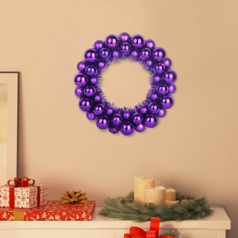 Coronite cu bile de Craciun 2 buc. Violet 33 x 33 x 7 cm