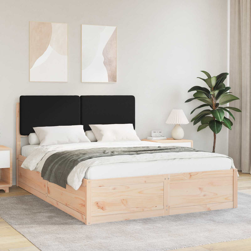 Cadru de pat cu tăblie tapițată cu headboard Negru 160 x 200 cm