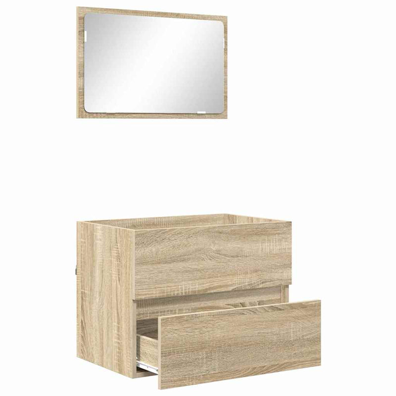 Set de mobilier pentru baie Stejar Sonoma Lemn prelucrat