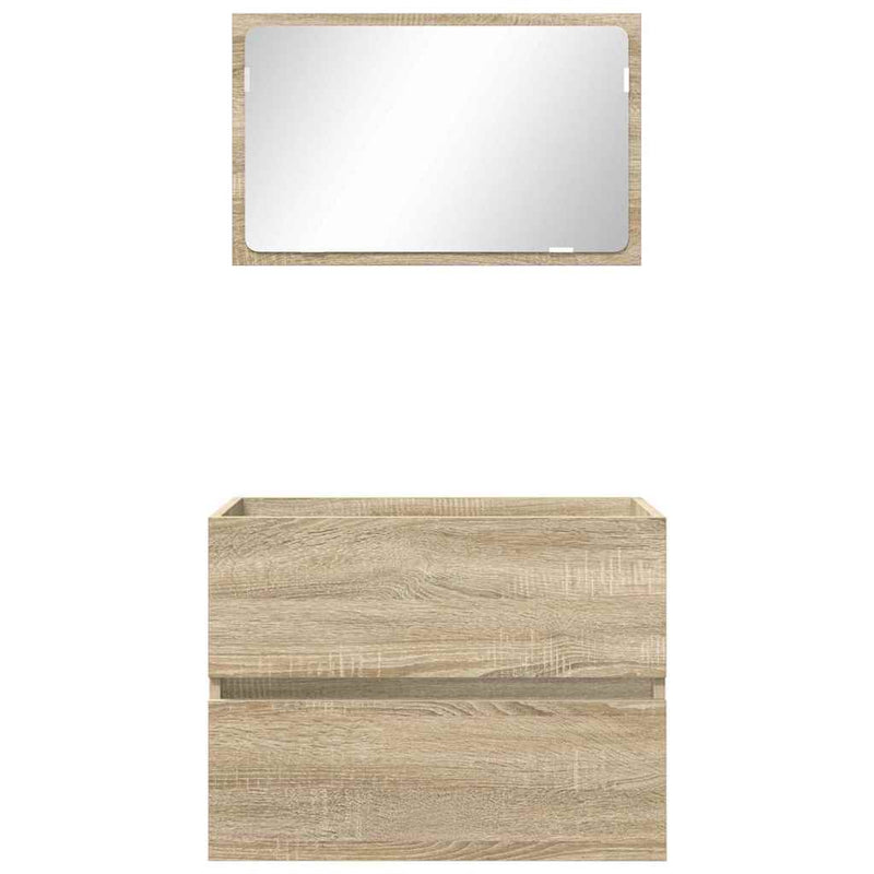 Set de mobilier pentru baie Stejar Sonoma Lemn prelucrat
