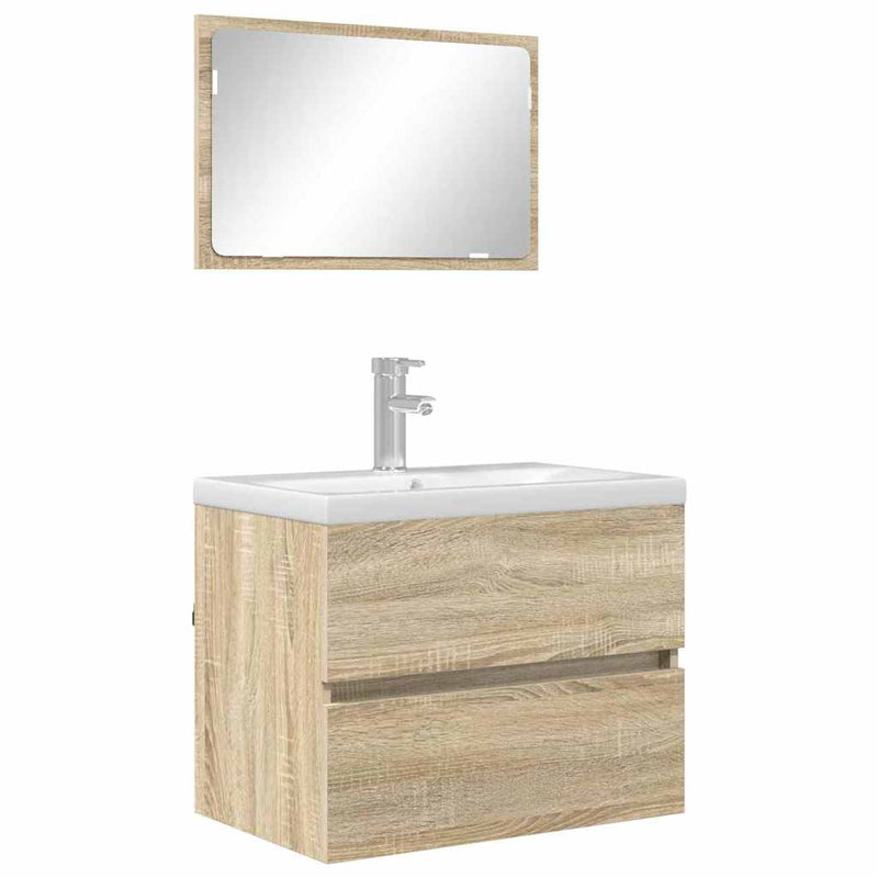 Set de mobilier pentru baie Stejar Sonoma Lemn prelucrat