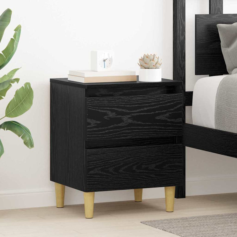 Dulap de pat Stejar Negru 40 x 35 x 50 cm Lemn prelucrat