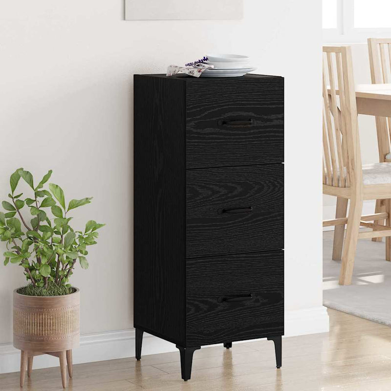 Bufet Stejar Negru 34,5 x 34 x 90 cm Lemn prelucrat
