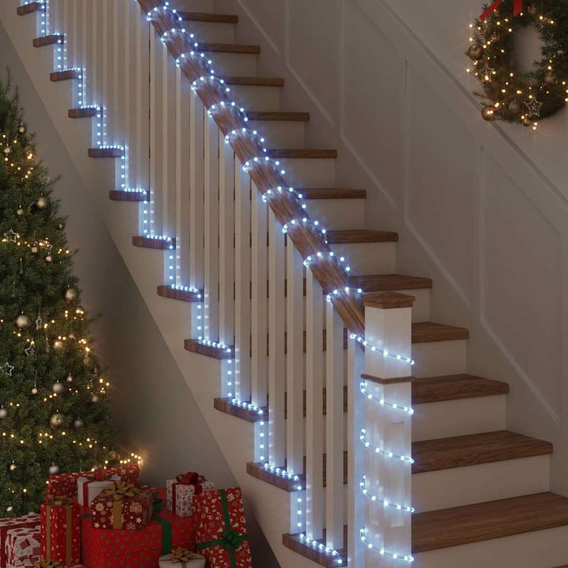 Lumină cu sfoară cu 240 LED Alb Rece 10 m PVC