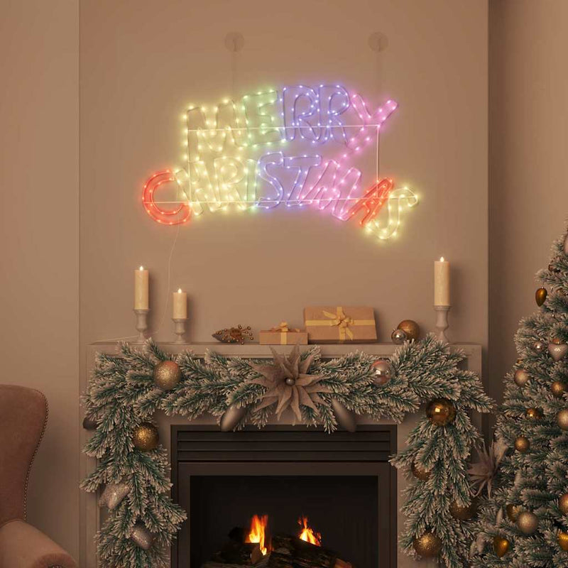Semn de Crăciun 240 LED-uri Multicolour 99,5 x 54 cm PVC